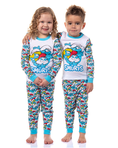 The Smurfs Toddler Kids Smurfette Papa Smurf Brainy Smurf Pajama Set