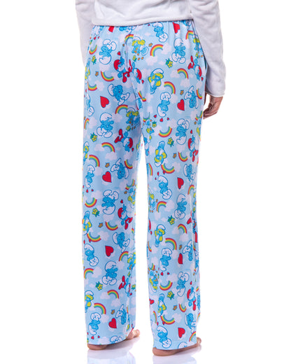 The Smurfs Womens Pjs Papa Smurf Smurfette Rainbow Cloud Pajama Pants