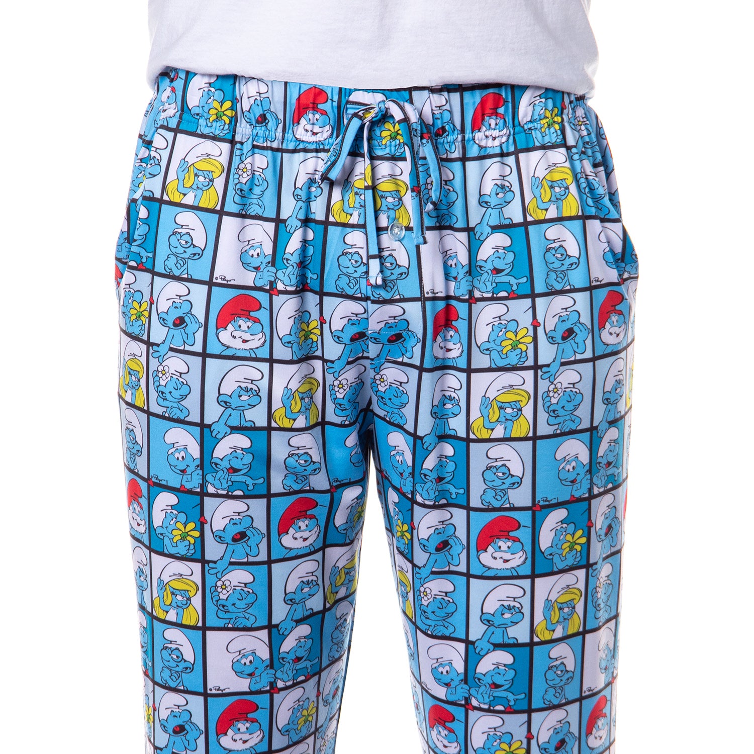 The Smurfs Men's Smurfette Papa Smurf Portrait Sleep Pajama Pants