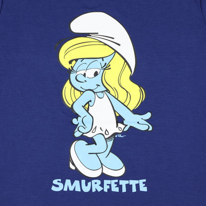 The Smurfs 2 Piece Pajama Set Women's Smurfette Short Sleeve and Shorts