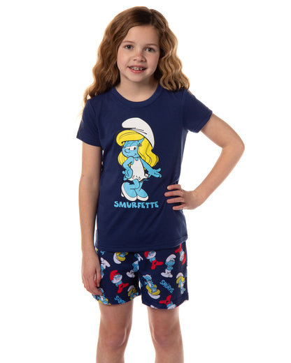 The Smurfs Girls' Smurfette Pose Shorts Sleep Pajama Set