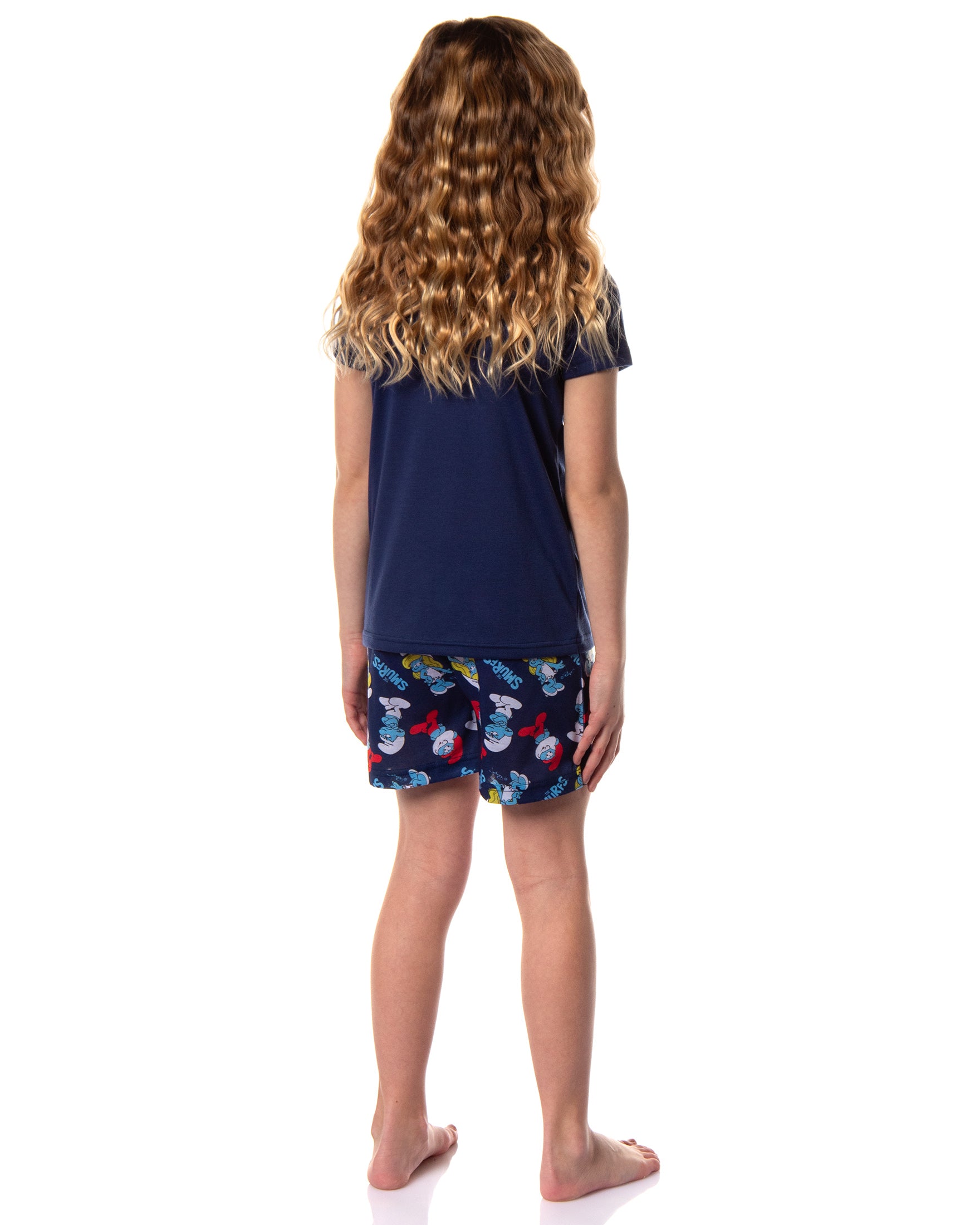 The Smurfs Girls' Smurfette Pose Shorts Sleep Pajama Set