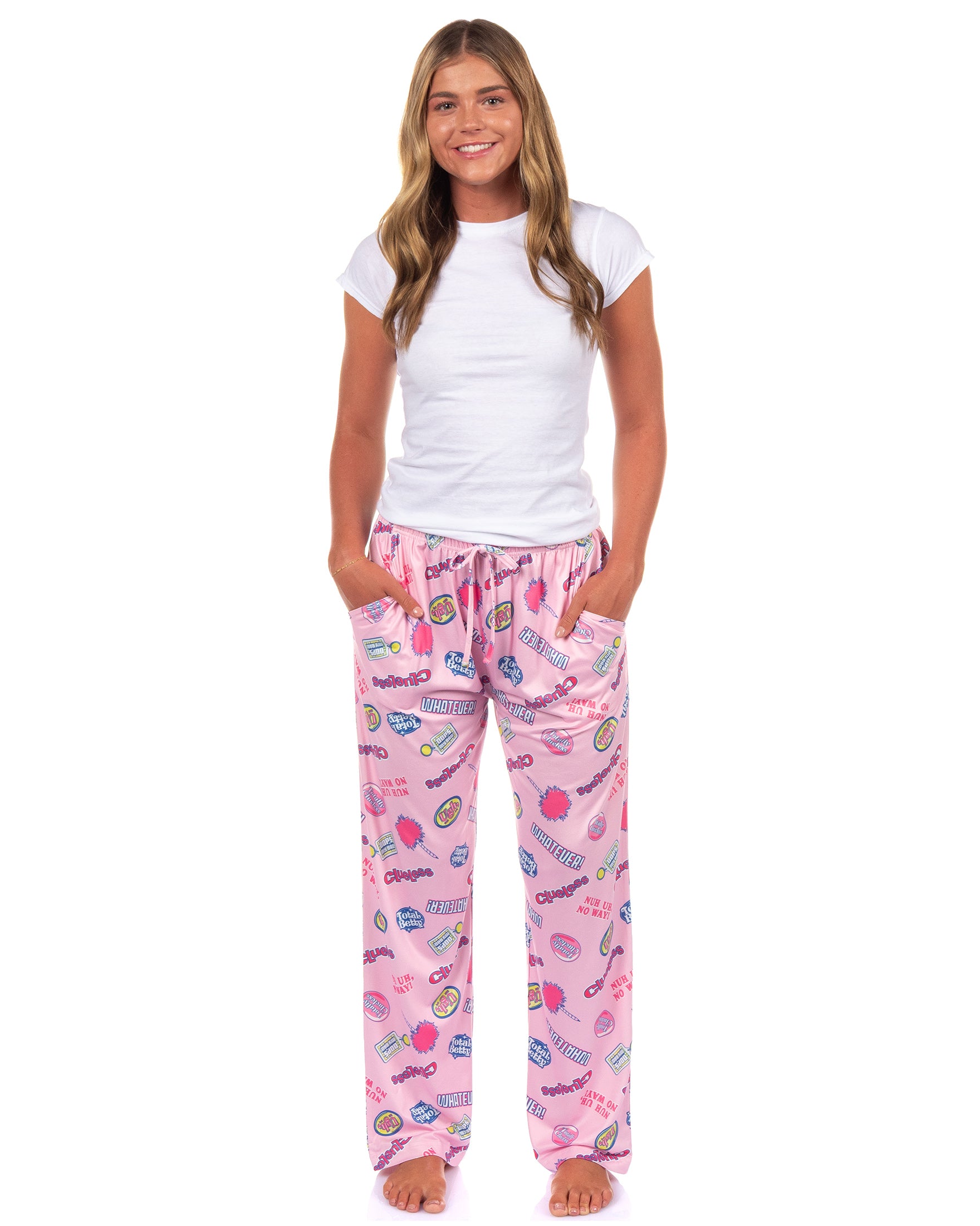 Clueless Pajama Pants Women's Whatever Quotes Oops My Bad Lounge Bottoms