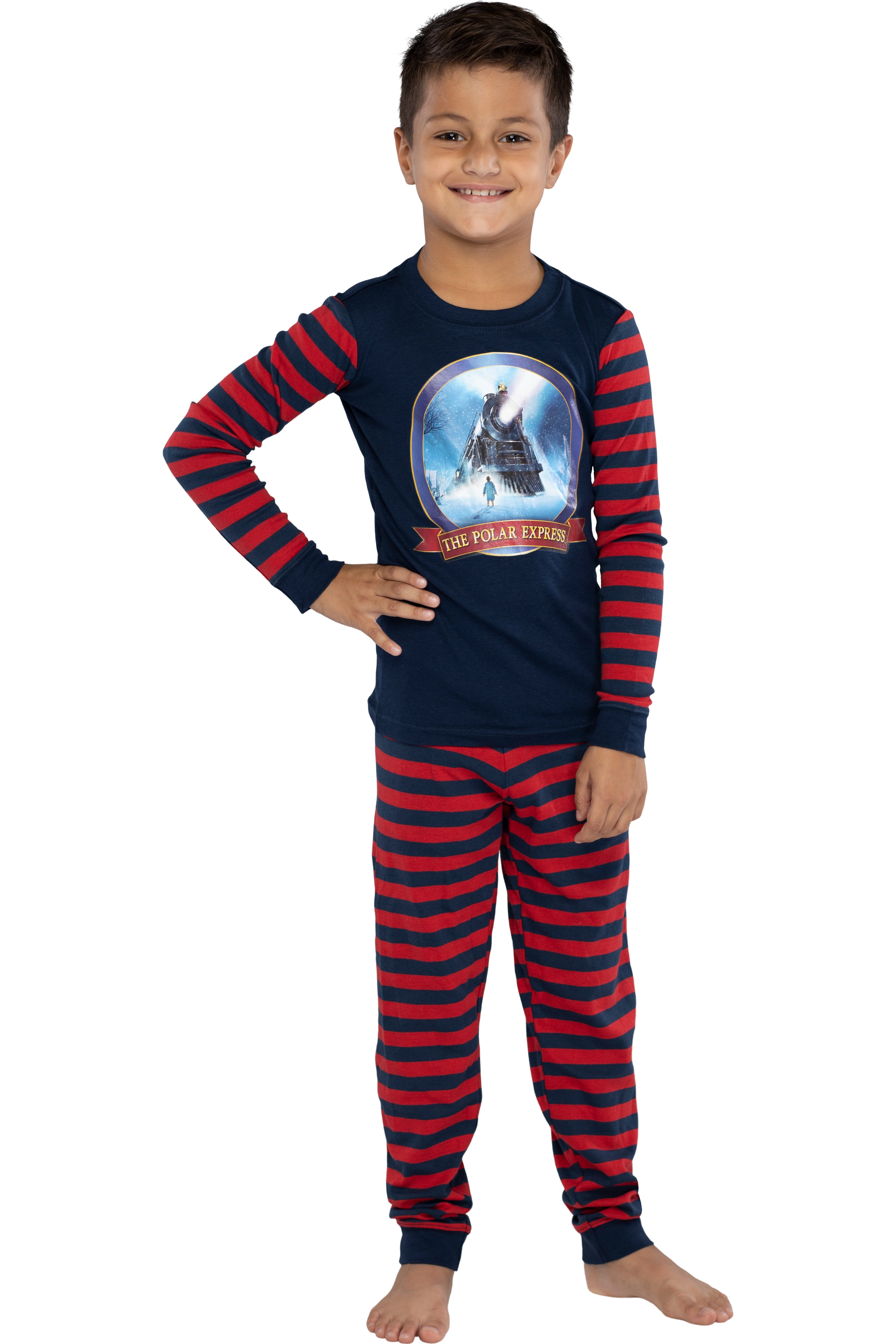 The Polar Express Train Kids Tight Fit Long Sleeve Cotton Pajamas