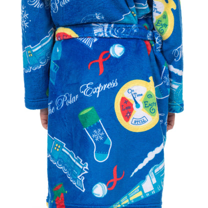 Polar Express Robe Boys' Movie Inspired Design Plush Hooded Bathrobe