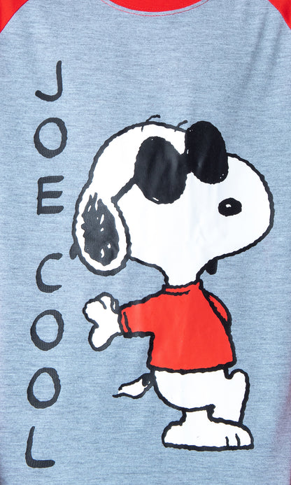 Peanuts Boys' Joe Cool Snoopy Pajamas Raglan Shirt And Pant Sleepwear Set 8