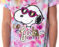 Peanuts Girls' Snoopy Pajamas So Fab Tie Dye Shirt And Shorts 2 Piece Pajama Set