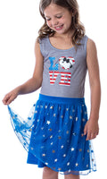 Peanuts Girl's Snoopy Joe Cool USA Love Tank Nightgown Dress Pajama