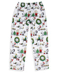 Peanuts Kids Christmas Time All Over Print Smooth Touch Fleece Sleep Bottoms Lounge Pajama Pants for Boys Girls