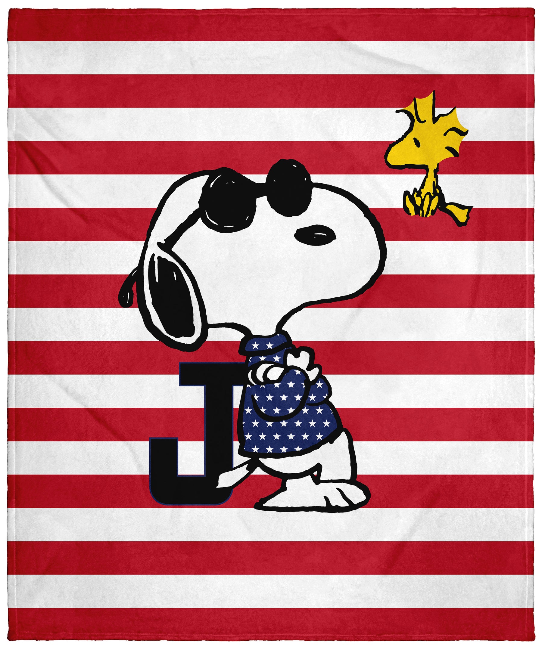 Peanuts Joe Cool Snoopy Woodstock Flag Plush Fleece Throw Blanket Wall –  PJammy