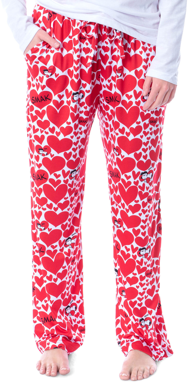 Peanuts Womens' Lucy Snoopy Smak Heart Love Sleep Pajama Pants