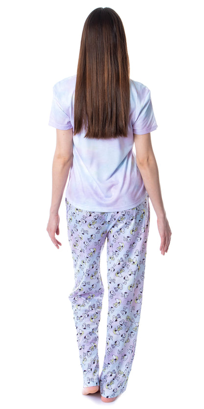 Peanuts Womens' I Woke Up This Cute Tie-Dye Sleep Pajama Set (Large)