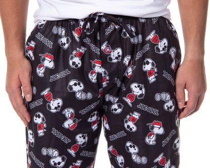 Peanuts Mens' Joe Cool Snoopy Character Tossed Print Sleep Pajama Pants