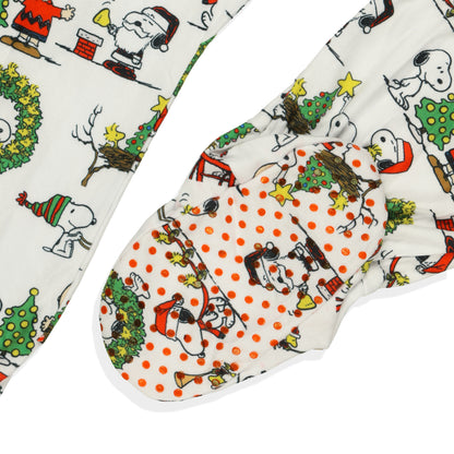 Peanuts Charlie Brown Snoopy Button Sleep Family Christmas Pajama Set