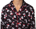 Peanuts Men's Snoopy Joe Cool Classic Pajama Button-up Coat Top with Pants Lounge Sleep Set