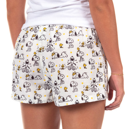 Peanuts Pajamas Women's Snoopy And Woodstock Stars PJ Sleep Shorts