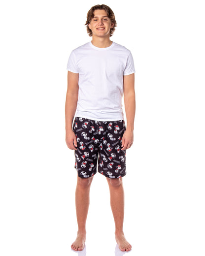 Peanuts Men's Pajama Shorts Snoopy Joe Cool AOP Lounge Sleep Bottoms