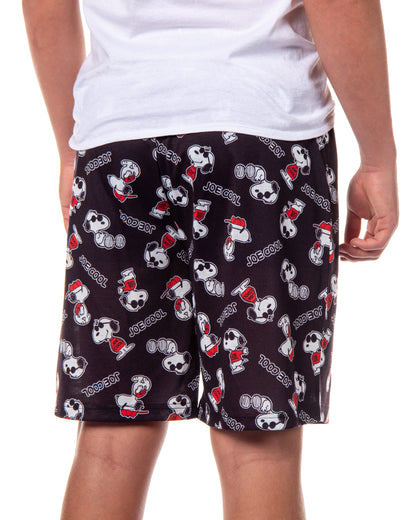 Peanuts Men's Pajama Shorts Snoopy Joe Cool AOP Lounge Sleep Bottoms