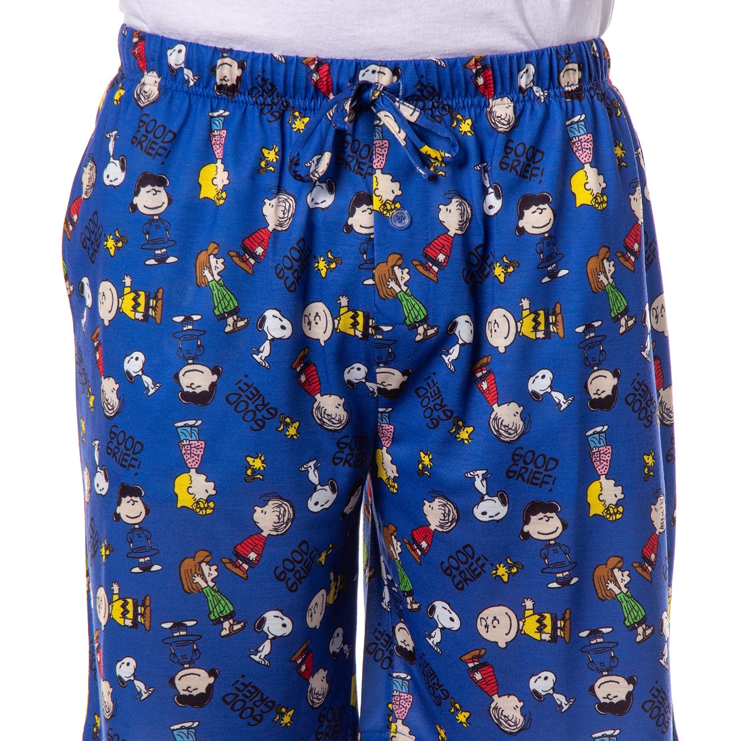 Peanuts Pajamas Men's Good Grief Charlie Brown Sally Snoopy Lounge Shorts
