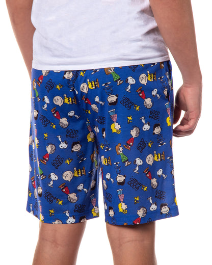 Peanuts Pajamas Men's Good Grief Charlie Brown Sally Snoopy Lounge Shorts