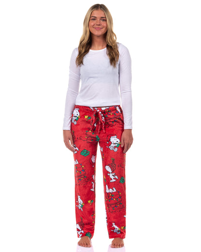 Peanuts Snoopy Pajamas Women's Holiday Lights Lounge Sleep Pants