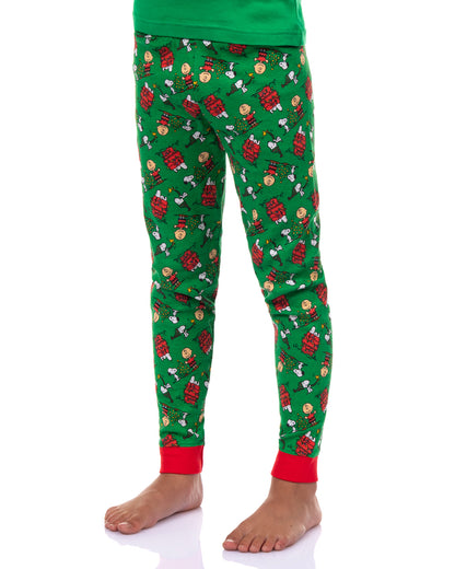 Peanuts Pajamas Boy's Snoopy Wake Me When It's Christmas Tight Fit Set