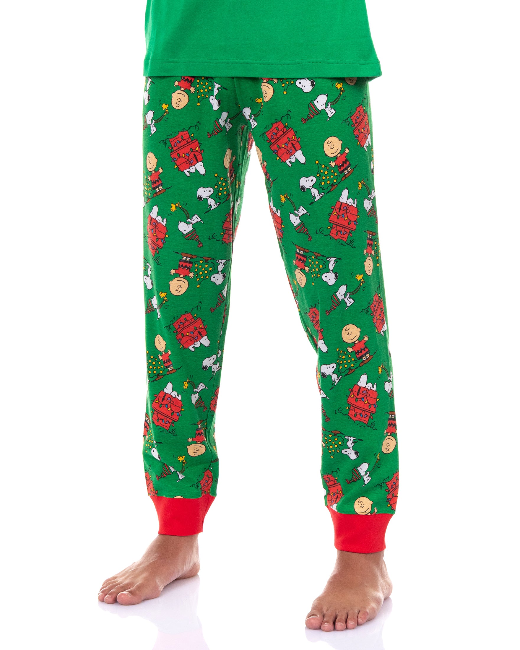 Snoopy Pajamas Wake Me When It's Christmas Adult Tight Fit Sleep Set
