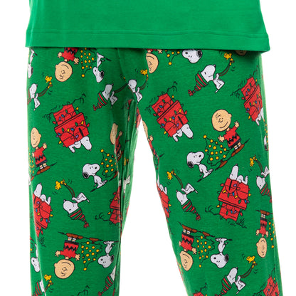 Snoopy Pajamas Wake Me When It's Christmas Adult Tight Fit Sleep Set