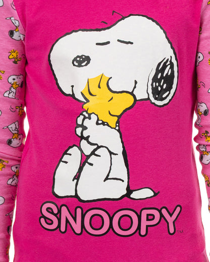 Peanuts Snoopy and Woodstock Pajamas Girls' Friend Hug Tight Fit Sleep Set