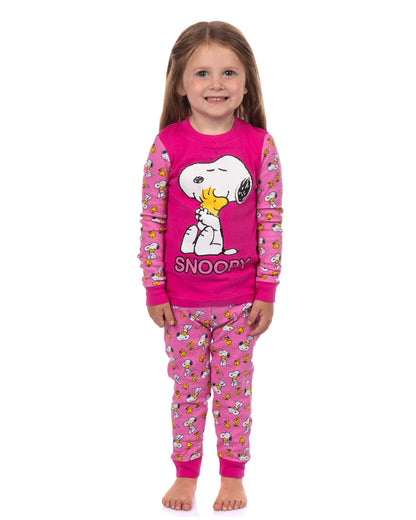 Peanuts Pajamas Toddler Girls' Snoopy and Woodstock Tight Fit Sleep Set