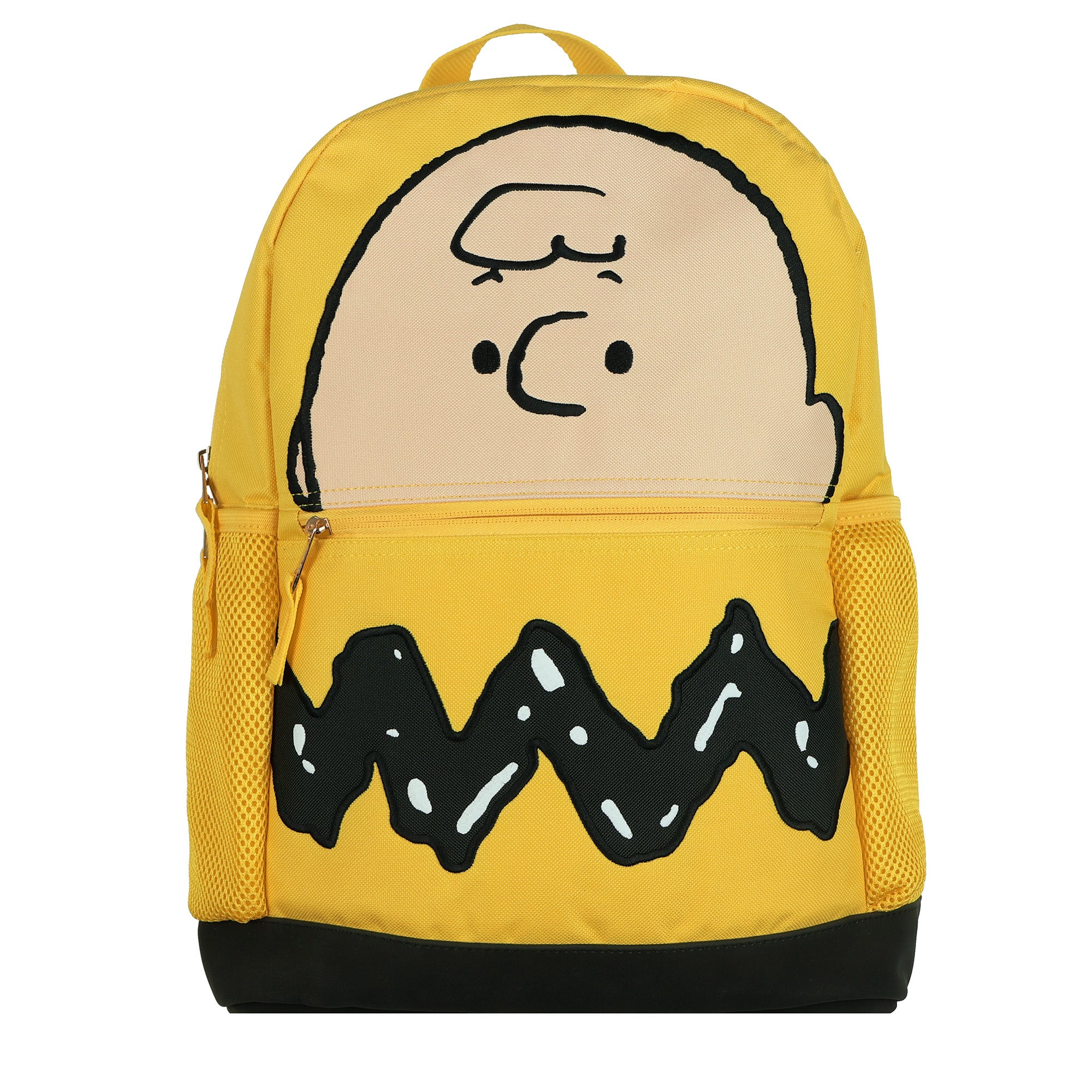 Peanuts Charlie Brown Yellow 16" Backpack with Adjustable Padded Straps