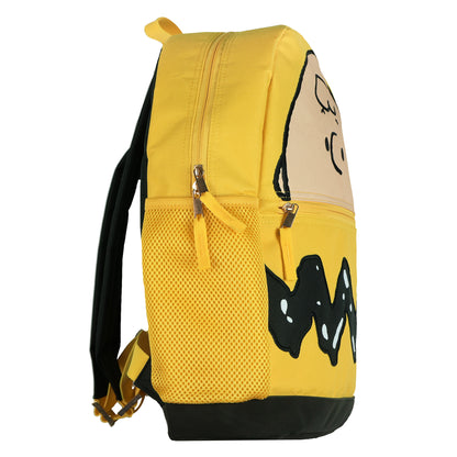 Peanuts Charlie Brown Yellow 16" Backpack with Adjustable Padded Straps
