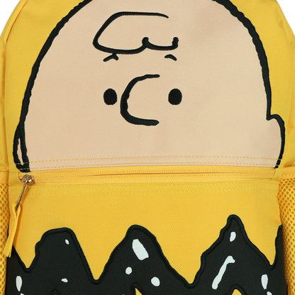 Peanuts Charlie Brown Yellow 16" Backpack with Adjustable Padded Straps