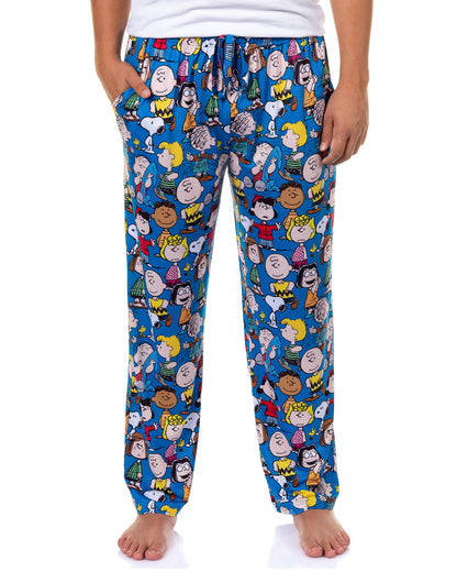 Peanuts Pajama Pants Men's Charlie Brown Snoopy Woodstock Adult Sleep Bottoms