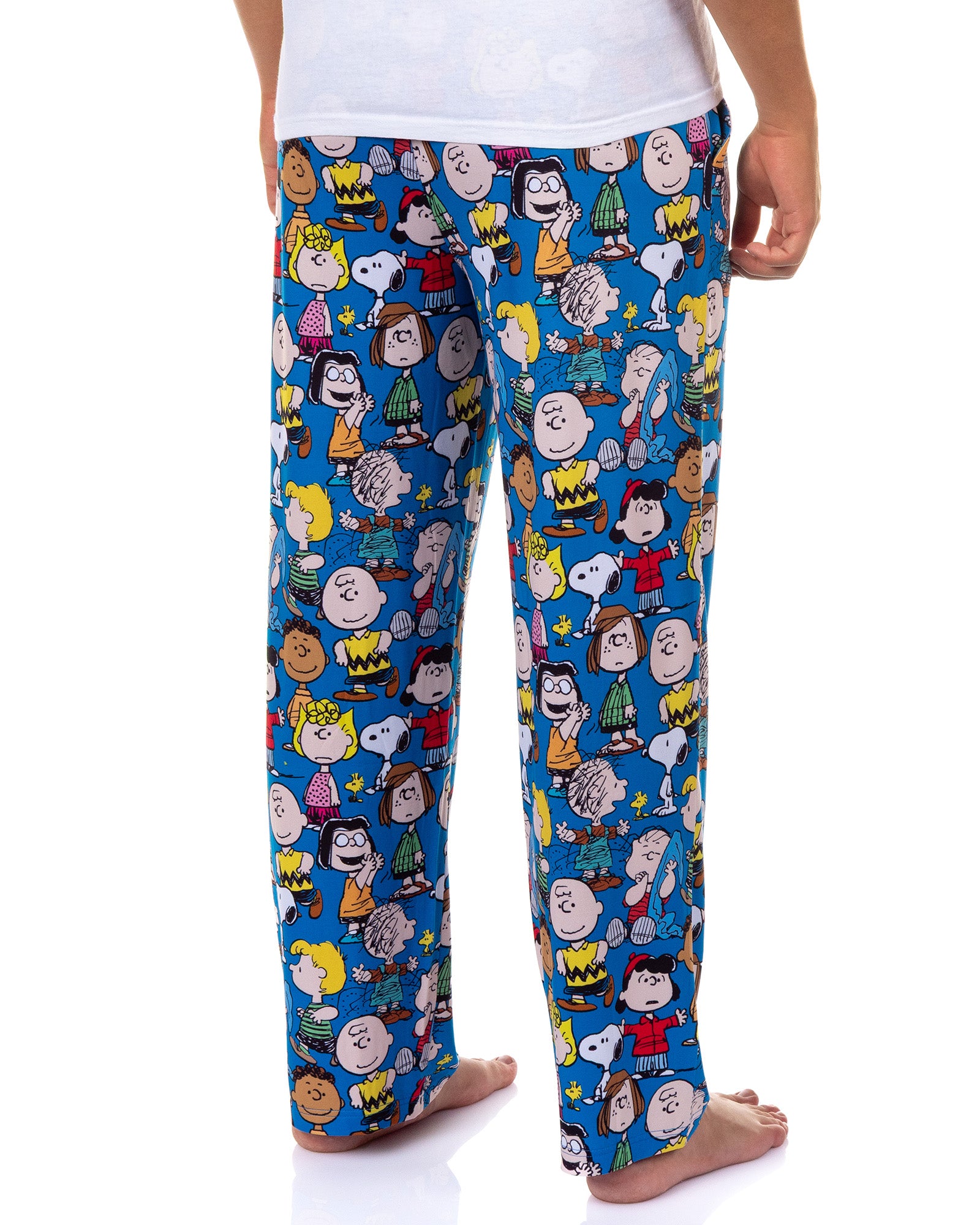Peanuts Pajama Pants Men's Charlie Brown Snoopy Woodstock Adult Sleep Bottoms (LG)