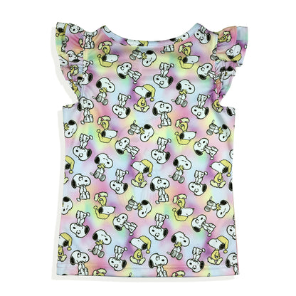 Peanuts Pajamas Toddler Girls Cute & Cuddly Ruffled Short Sleep Set (4T)