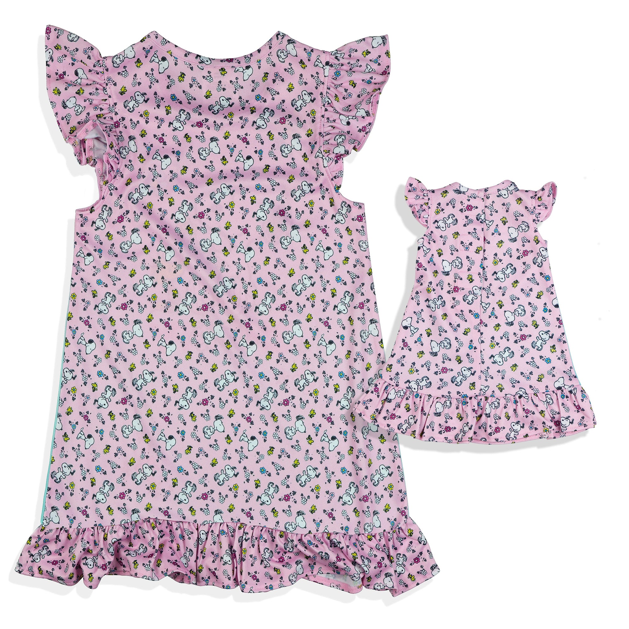 Peanuts Nightgown Toddler Girls Snoopy and Woodstock Pajamas with Doll Gown (6)