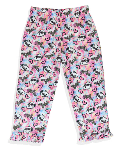 Peanuts Pajamas Toddler Girls Joe Cool So Fab Ruffle Sleeve Pant Sleep Set