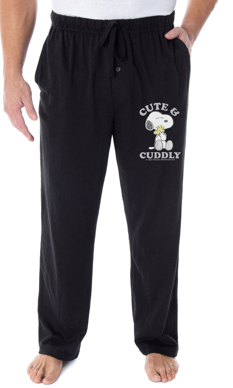 Peanuts Mens' Snoopy Woodstock Cute and Cuddly Sleep Pajama Pants