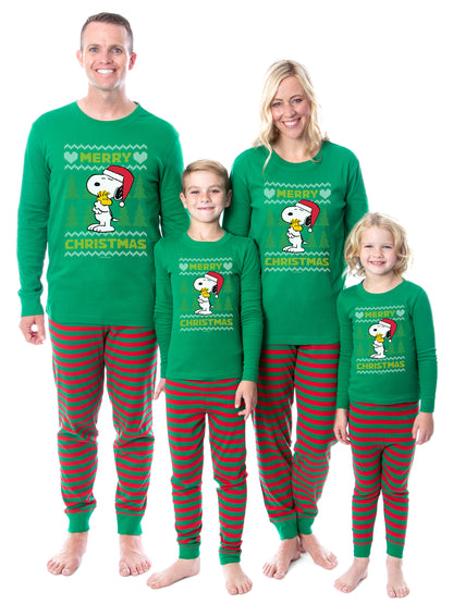 Peanuts Christmas Ugly Sweater Tight Fit Cotton Family Pajama Set