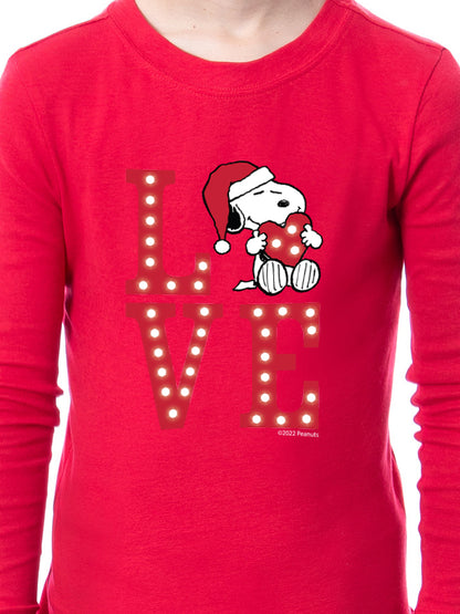 Peanuts Family Christmas Love Snoopy Santa Sleep 2 Piece Pajama Set