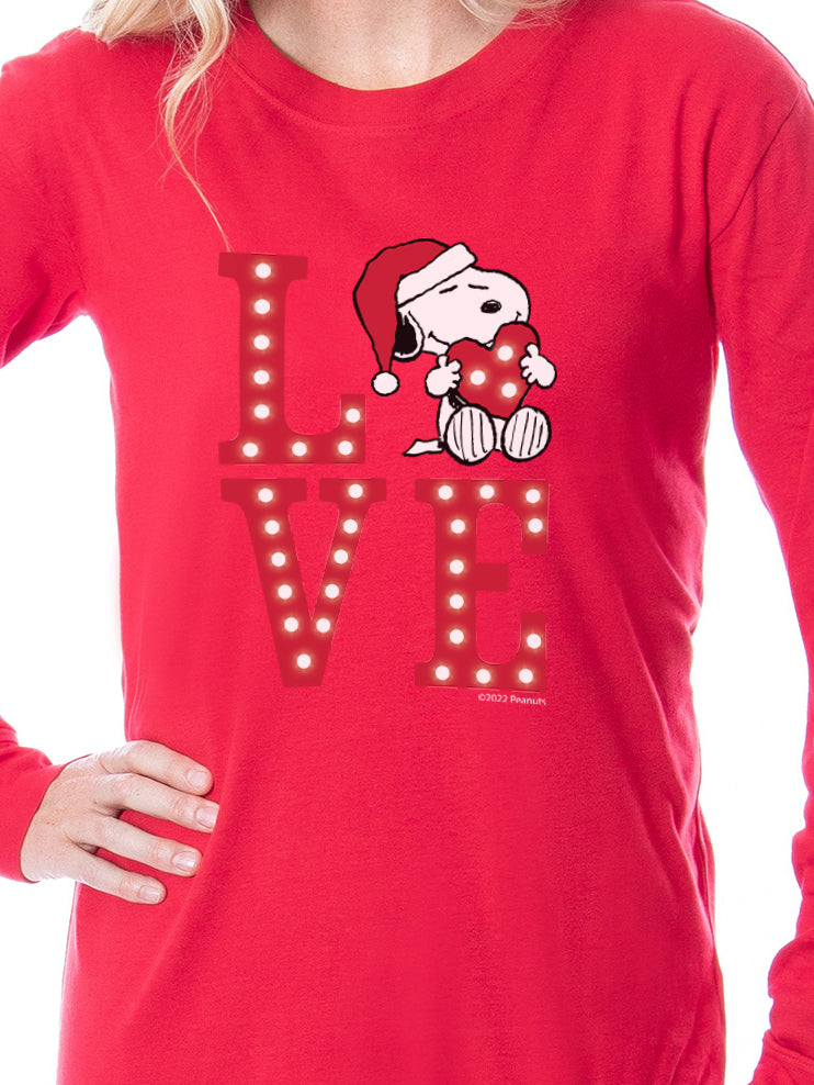 Peanuts Family Christmas Love Snoopy Santa Sleep 2 Piece Pajama Set