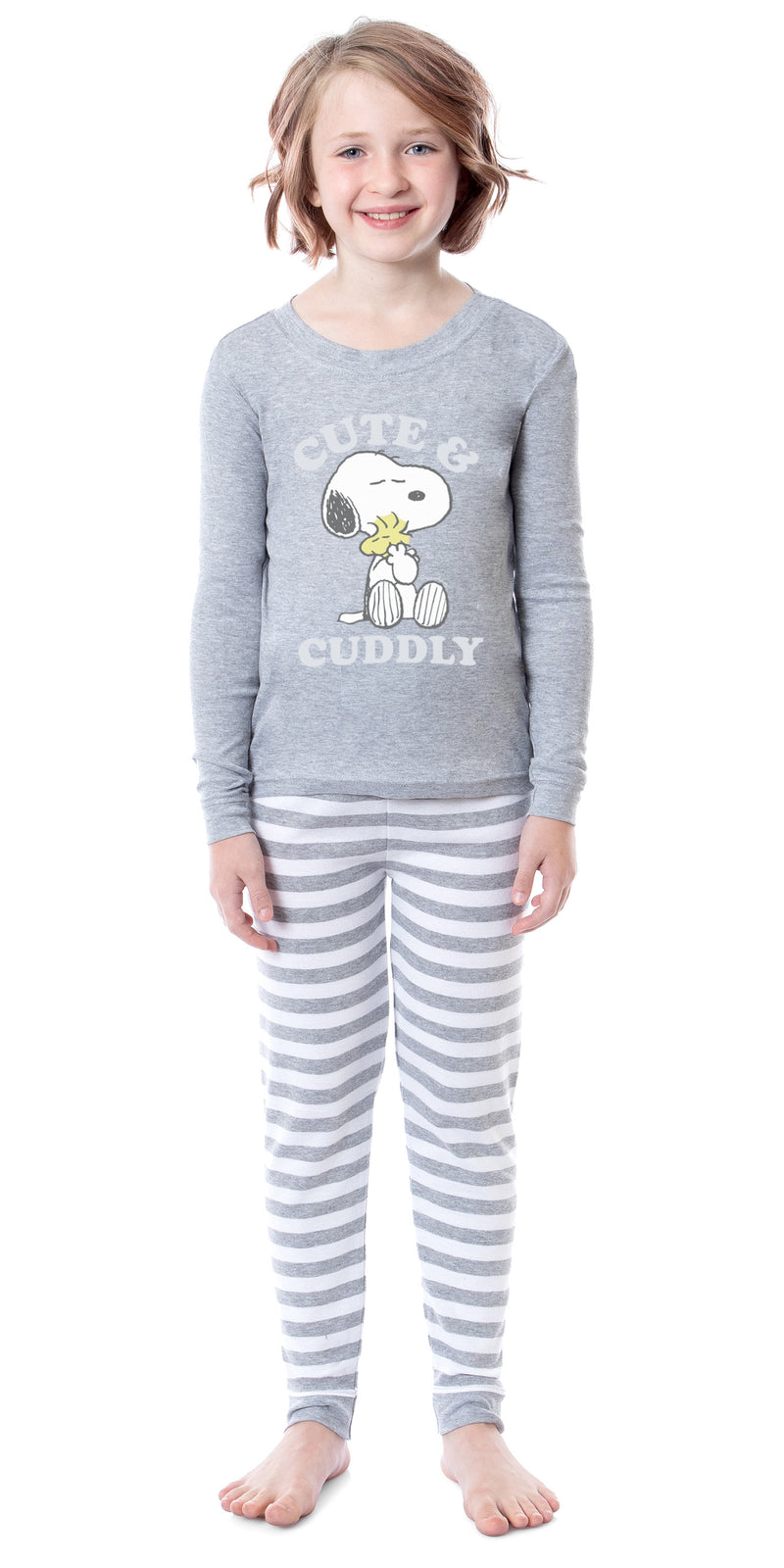 Peanuts Girls' Child Unisex Snoopy Woodstock Cute & Cuddly Sleep Pajama Set