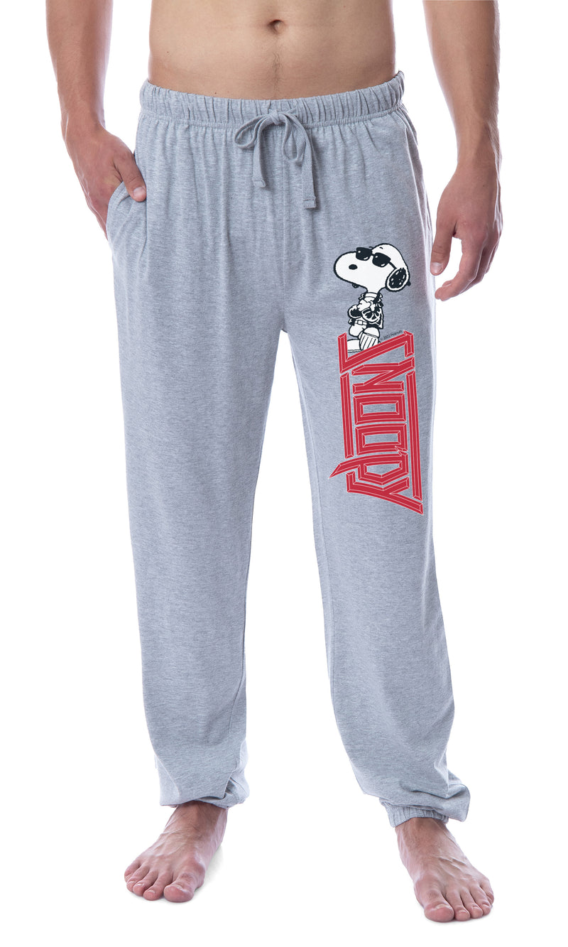 Peanuts Men's Joe Cool Rocker Character Logo Sleep Jogger Pajama Pants