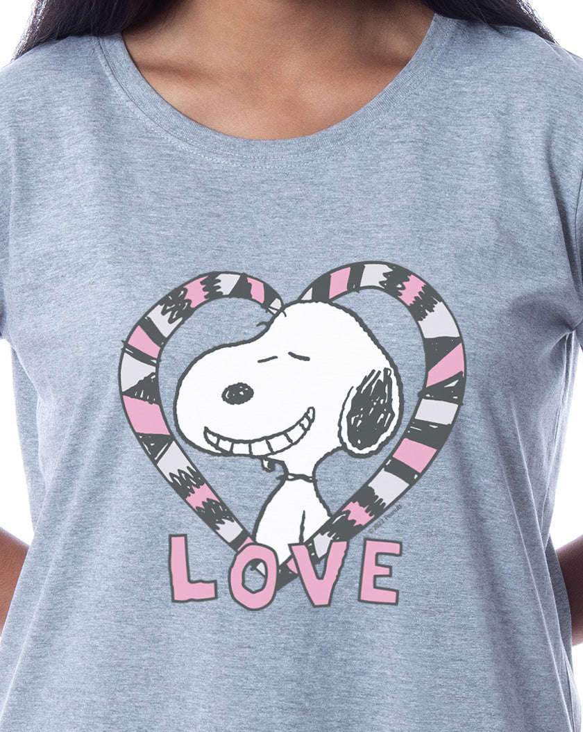 Peanuts Womens' Snoopy Love Valentine's Day Nightgown Sleep Pajama Shirt