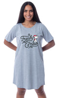 Peanuts Womens' Snoopy Fresh And New Character Nightgown Sleep Pajama Shirt