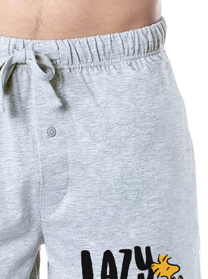 Peanuts Mens' Snoopy Woodstock Lazy Days Character Sleep Pajama Shorts