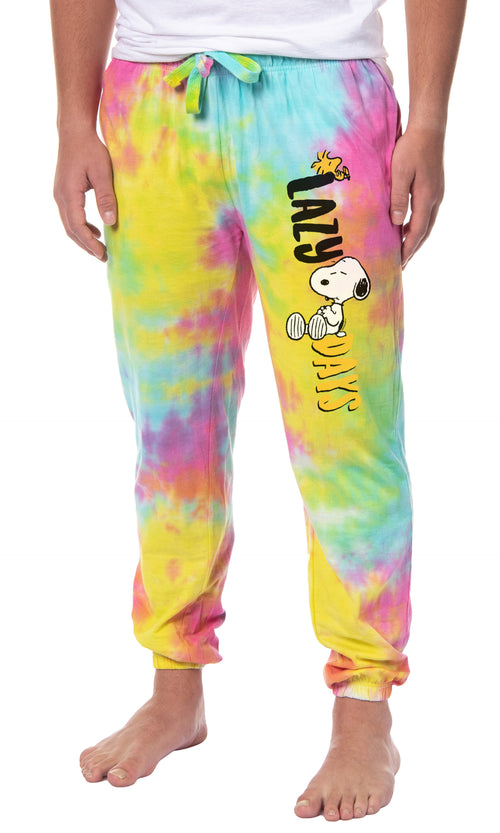 Peanuts Men's Snoopy Woodstock Lazy Days Sleep Jogger Pajama Pants