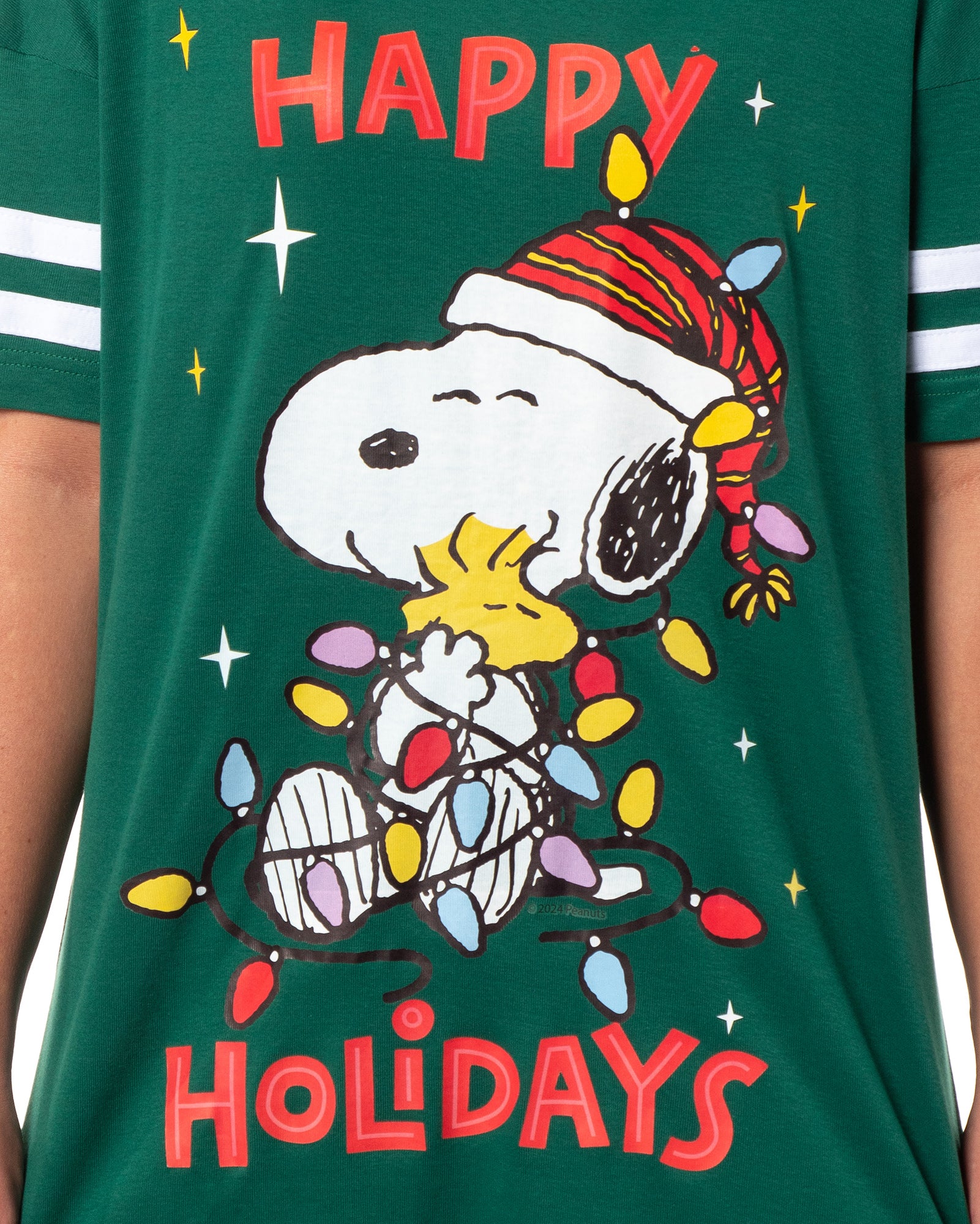 Peanuts Women's Christmas Happy Holidays Snoopy Nightgown Pajama Dress