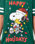 Peanuts Women's Christmas Happy Holidays Snoopy Nightgown Pajama Shirt Dress For Adults